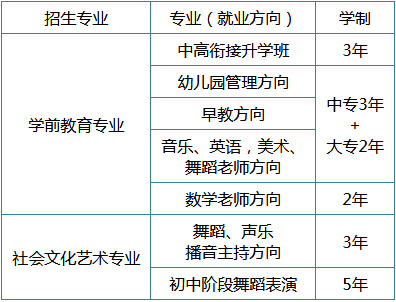 湖南省中南藝術學校招生專業