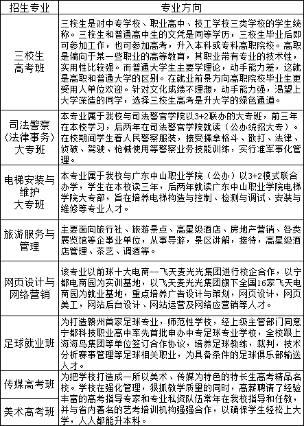 宁都县科技职业学校招生专业